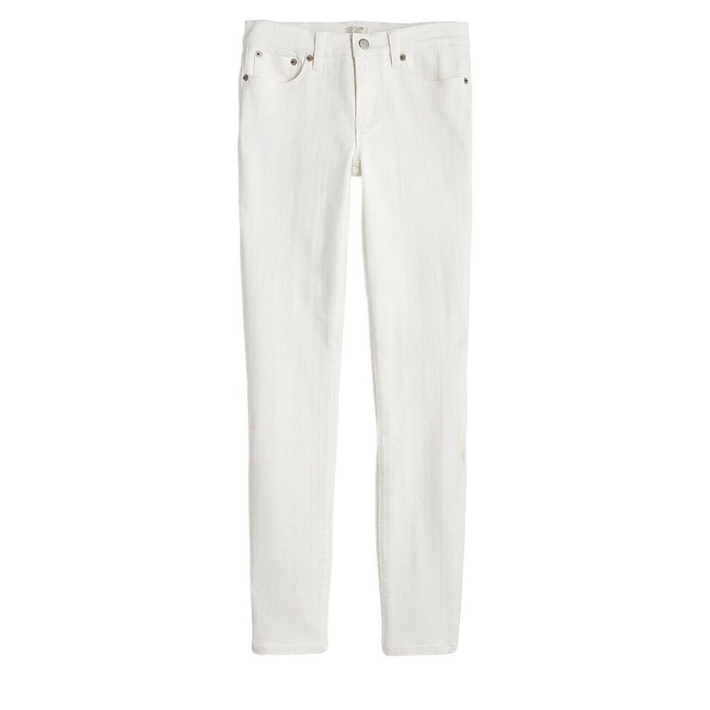 J Crew Super Skinny Jeans Womens 6 White Stretch Denim Mid Rise‎ Classic